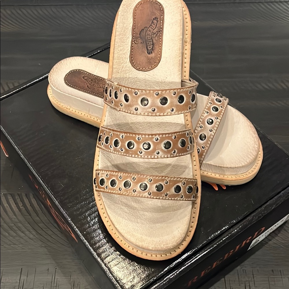 Women's Studded Tan Sandals